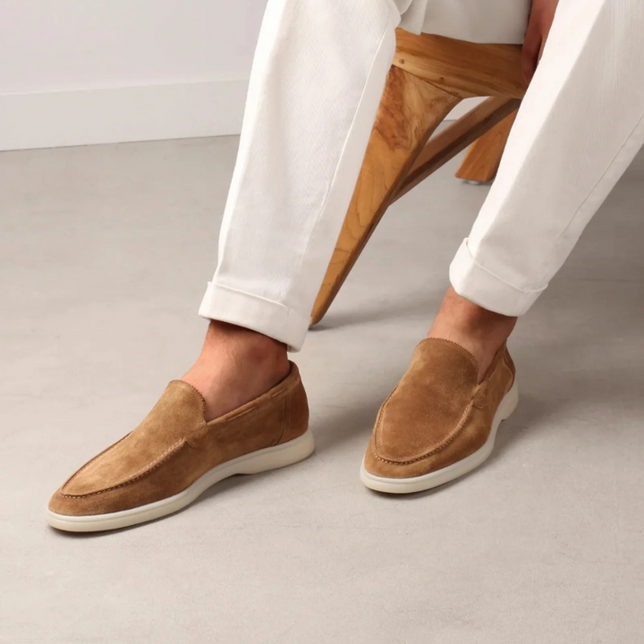 Beige velar loafers